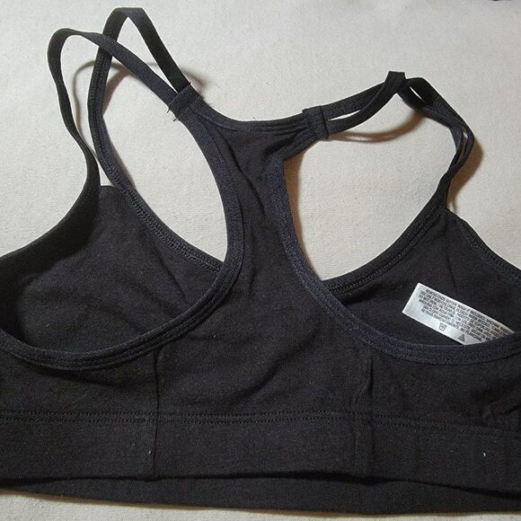 Fruit Of The Loom Womens Black Scoop Neck Racerback Strappy Sport Bra Size 32 - Picture 4 of 5